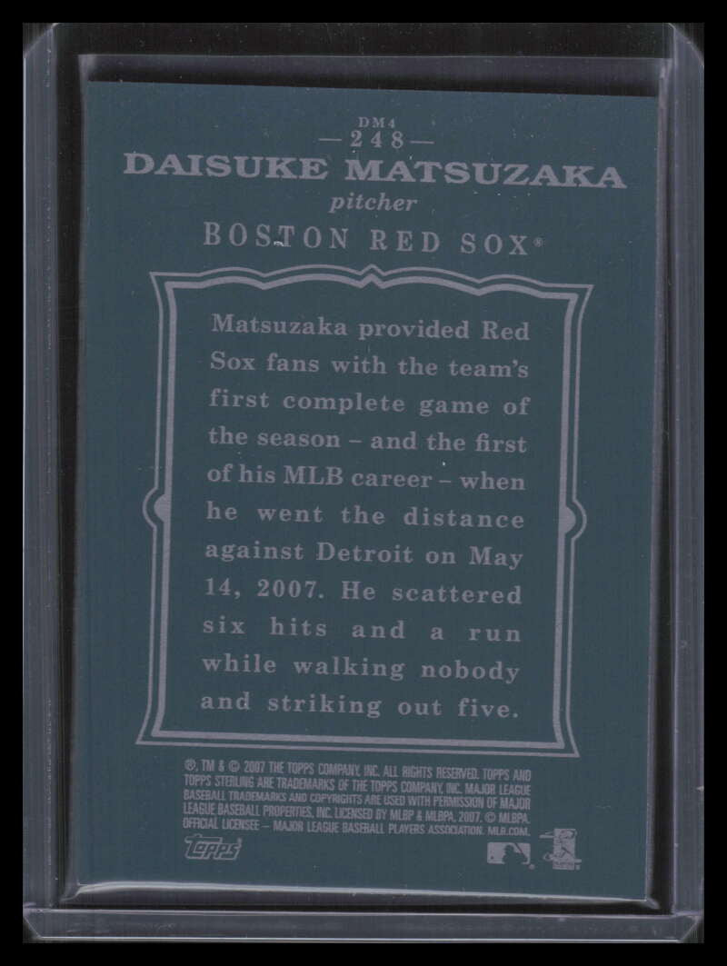 2007 Topps Sterling 248 Daisuke Matsuzaka Rookie 3/250