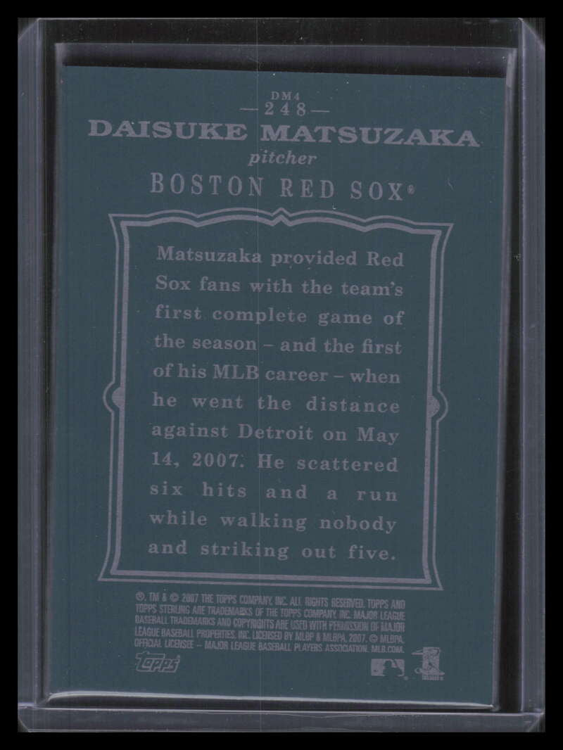 2007 Topps Sterling 248 Daisuke Matsuzaka Rookie 92/250