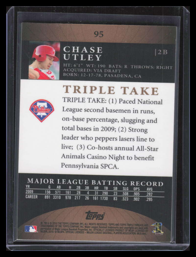 2010 Topps Triple Threads Gold 95 Chase Utley 45/99