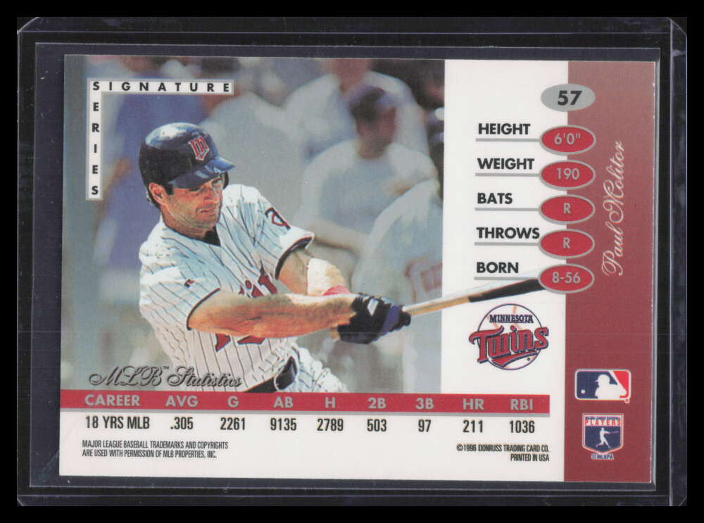 1996 Leaf Signature Gold Press Proofs 57 Paul Molitor