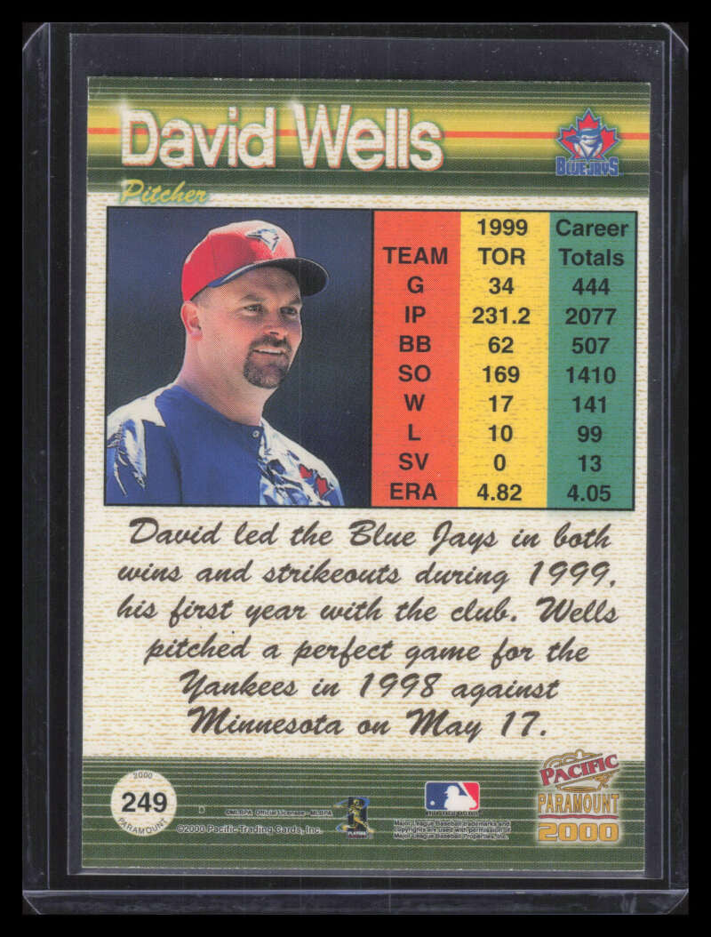 2000 Paramount Platinum Blue 249 David Wells 20/67