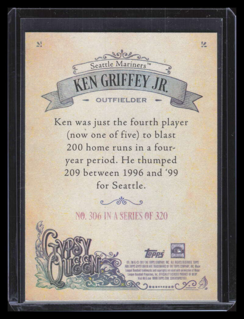 2017 Topps Gypsy Queen Missing Nameplate 306 Ken Griffey Jr. SP