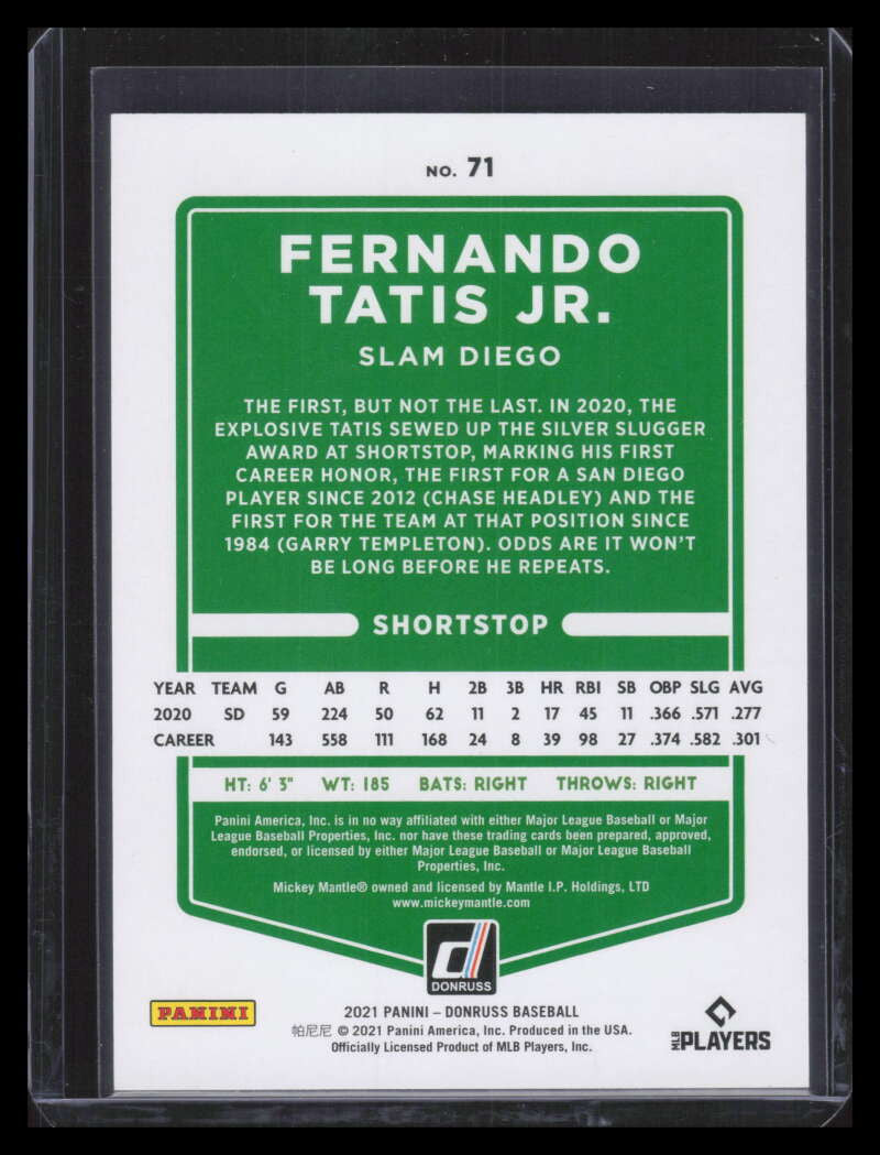 2021 Donruss Variations One Hundred 71 Fernando Tatis Jr. 29/100
