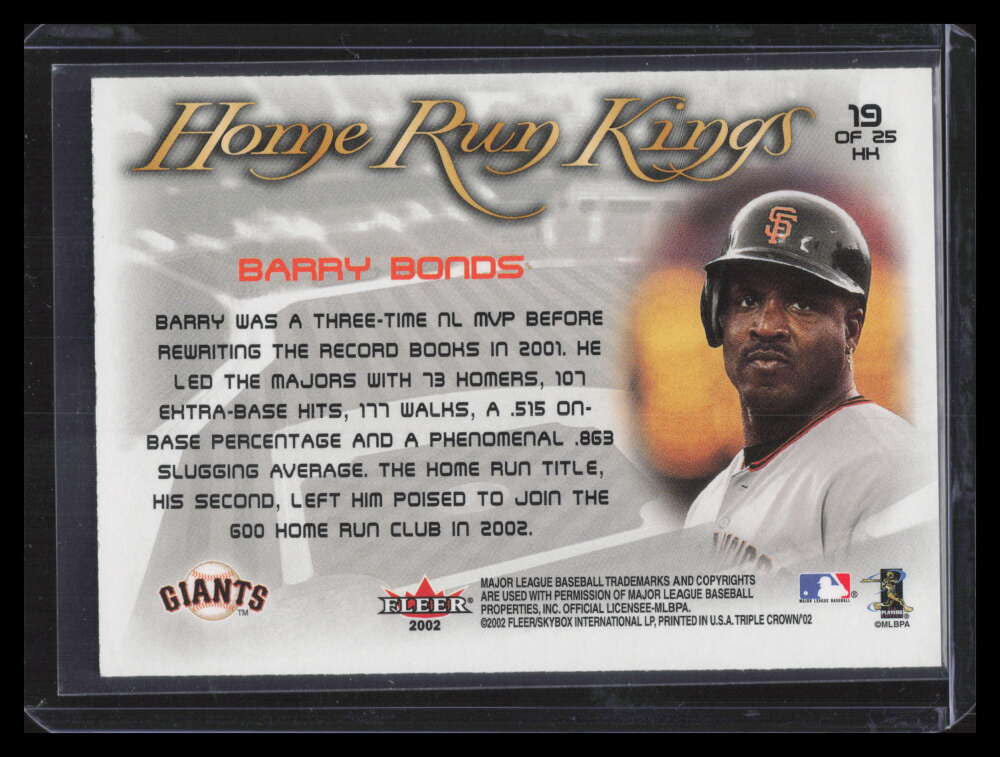 2002 Fleer Triple Crown Home Run Kings 19 Barry Bonds 153826