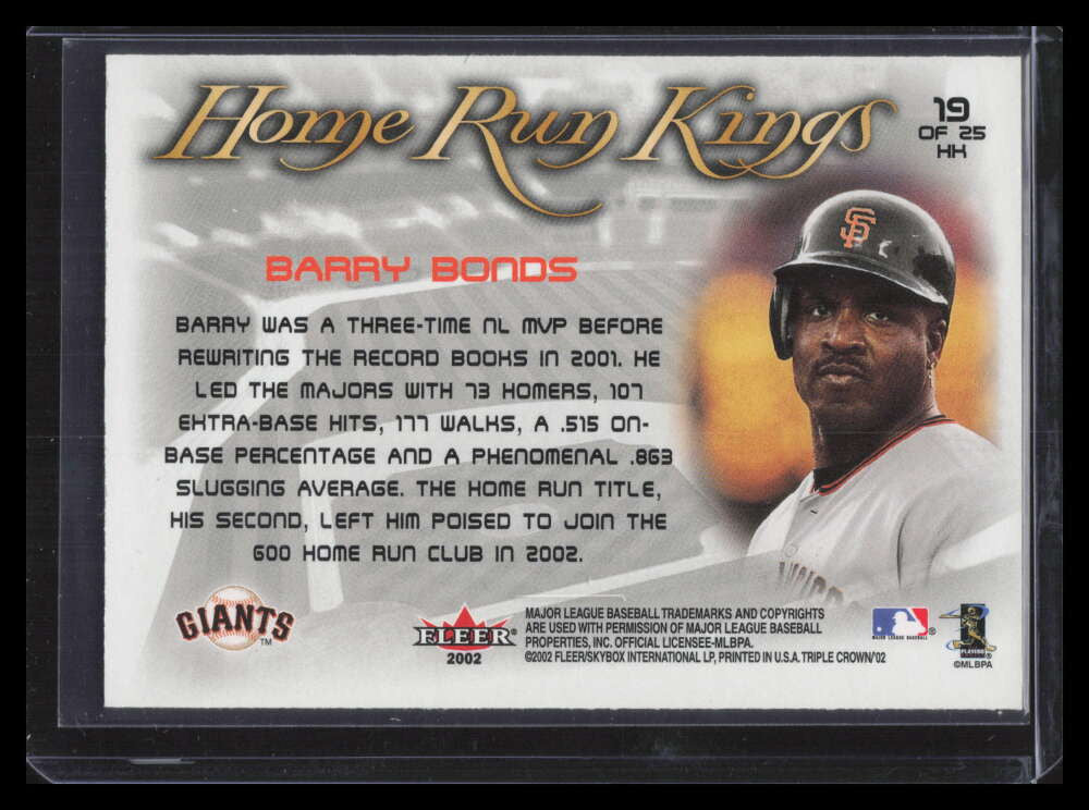 2002 Fleer Triple Crown Home Run Kings 19 Barry Bonds 153827