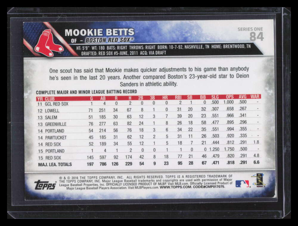 2016 Topps Toys R Us Purple 84 Mookie Betts