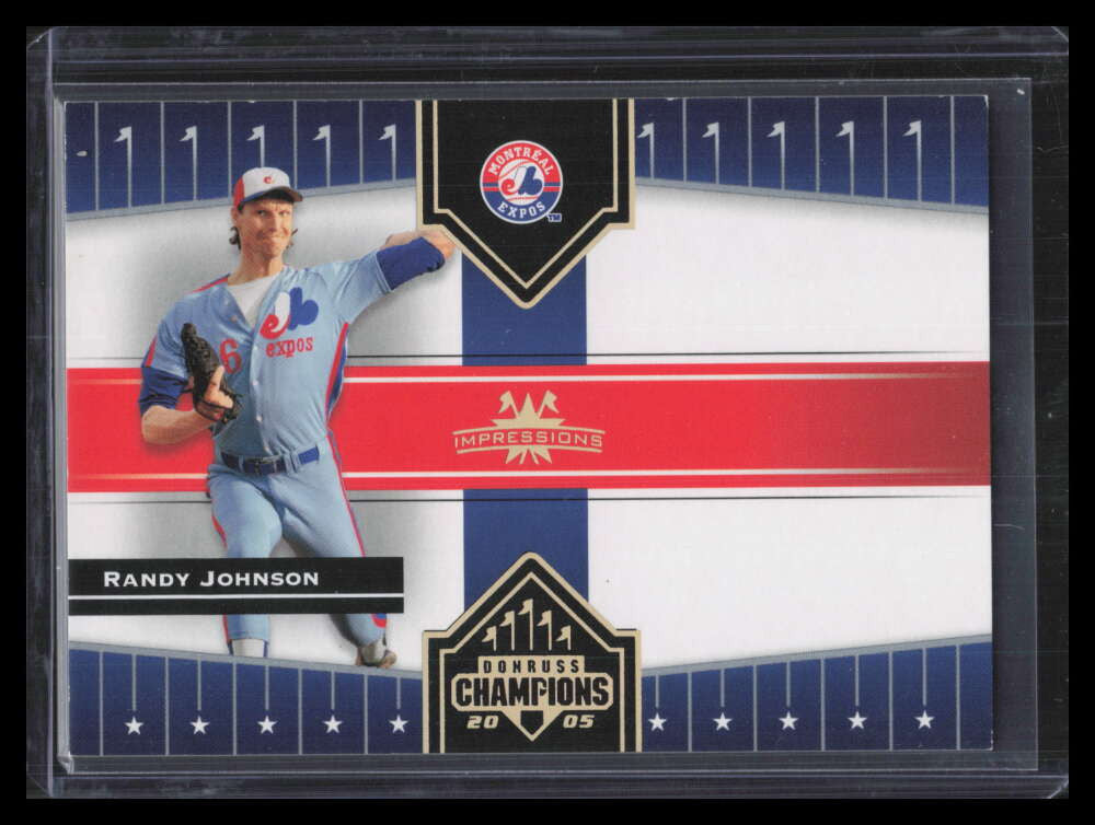 2005 Donruss Champions Impressions Gold 206 Randy Johnson Expos 7/50