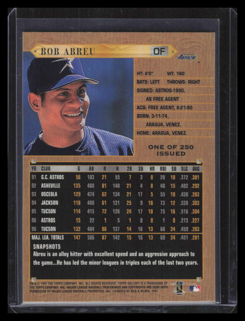 1997 Topps Gallery Player's Private Issue 148 Bob Bobby Abreu /250