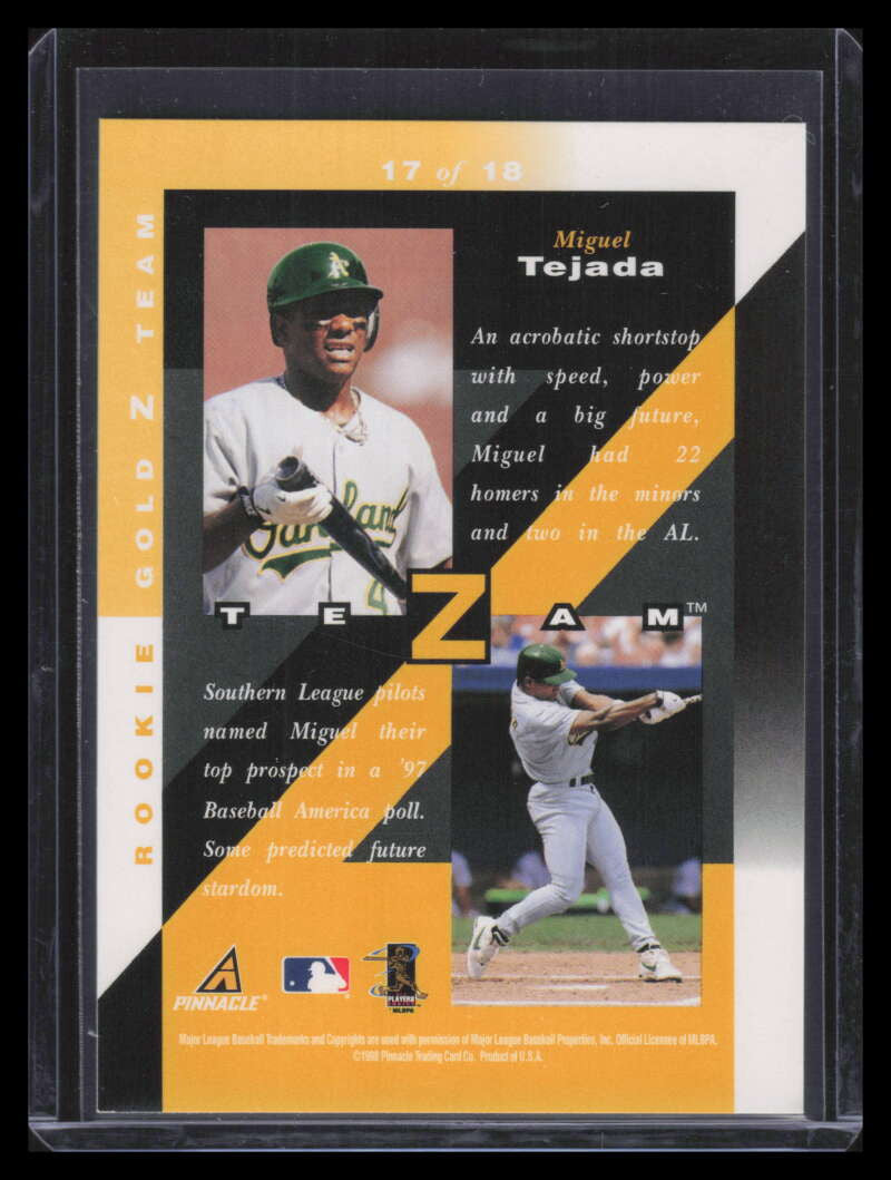 1998 Zenith Z-Team Gold 17 Miguel Tejada 153853