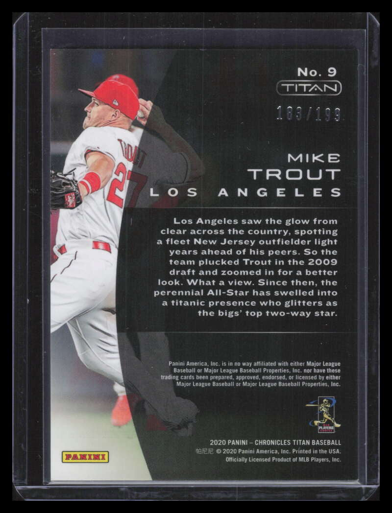2020 Panini Titan Ruby Wave Refractor 9 Mike Trout 183/199