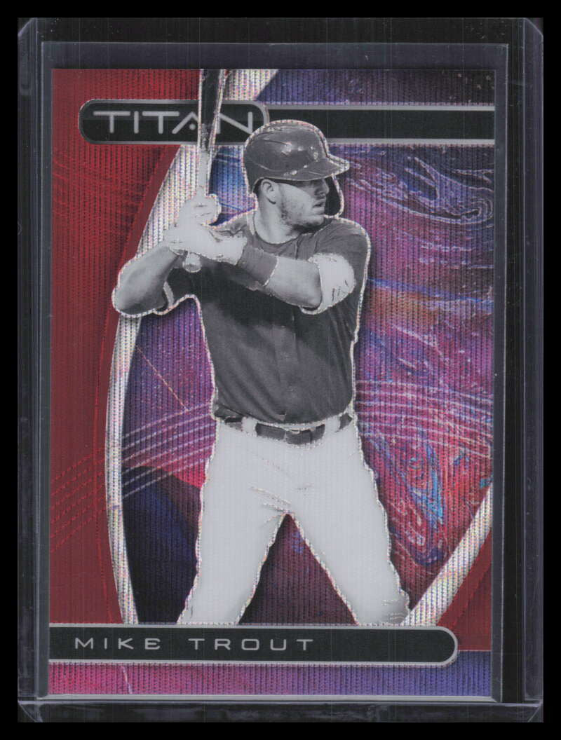 2021 Panini Titan Ruby Wave Refractor 16 Mike Trout 16/199