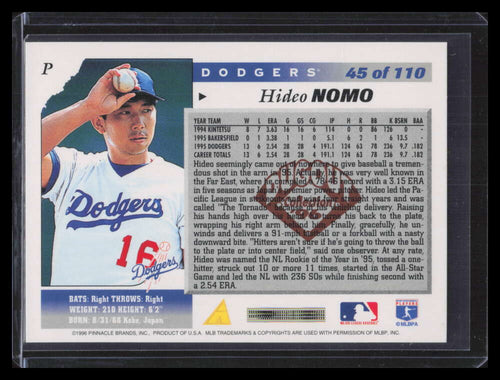 1996 Score Dugout Collection Artist's Proofs b45 Hideo Nomo 153869