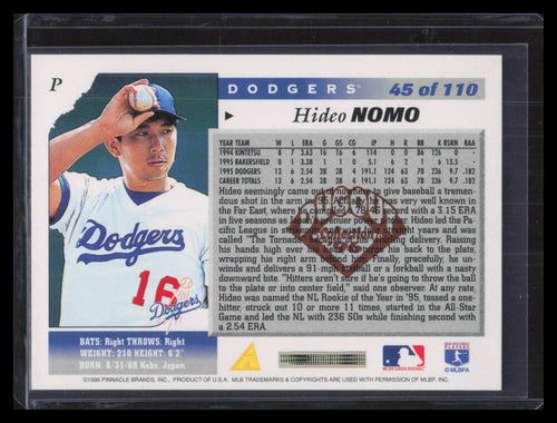 1996 Score Dugout Collection Artist's Proofs b45 Hideo Nomo 153871