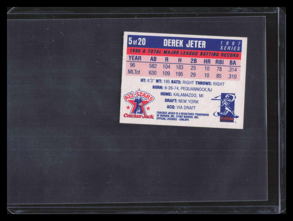 1997 Cracker Jack 5 Derek Jeter