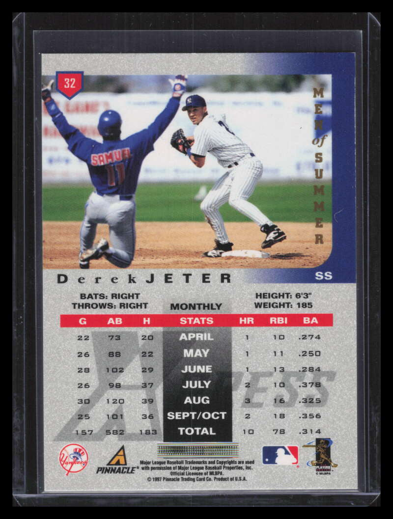 1997 Pinnacle X-Press Men of Summer 32 Derek Jeter
