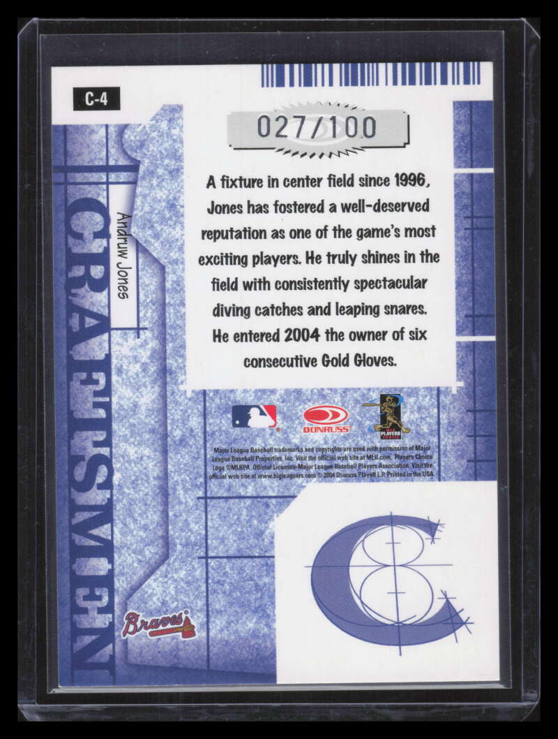 2005 Donruss Craftsmen Black 4 Andruw Jones 27/100