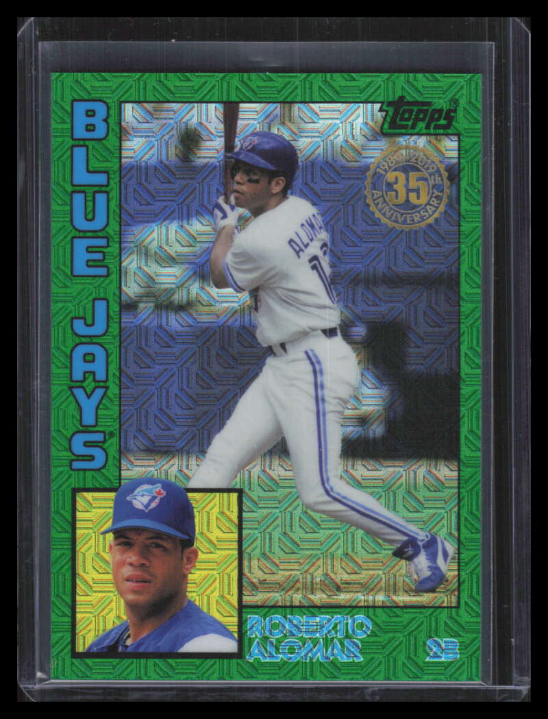 2019 Topps '84 Silver Pack Chrome Series 2 Green Refractor Roberto Alomar 77/99