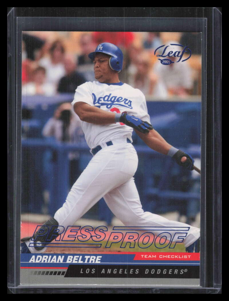 2005 Leaf Press Proofs Blue 285 Adrian Beltre TC 24/75 Team Checklist