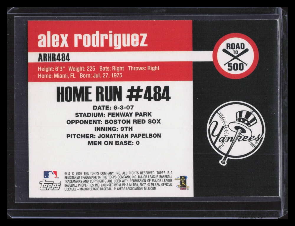 2007 Topps Alex Rodriguez Road to 500 arhr484 Alex Rodriguez Topps '52 153928