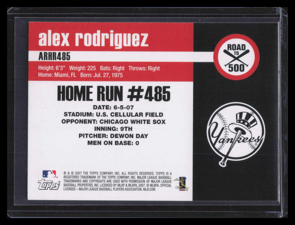 2007 Topps Alex Rodriguez Road to 500 arhr485 Alex Rodriguez Topps '52 153930