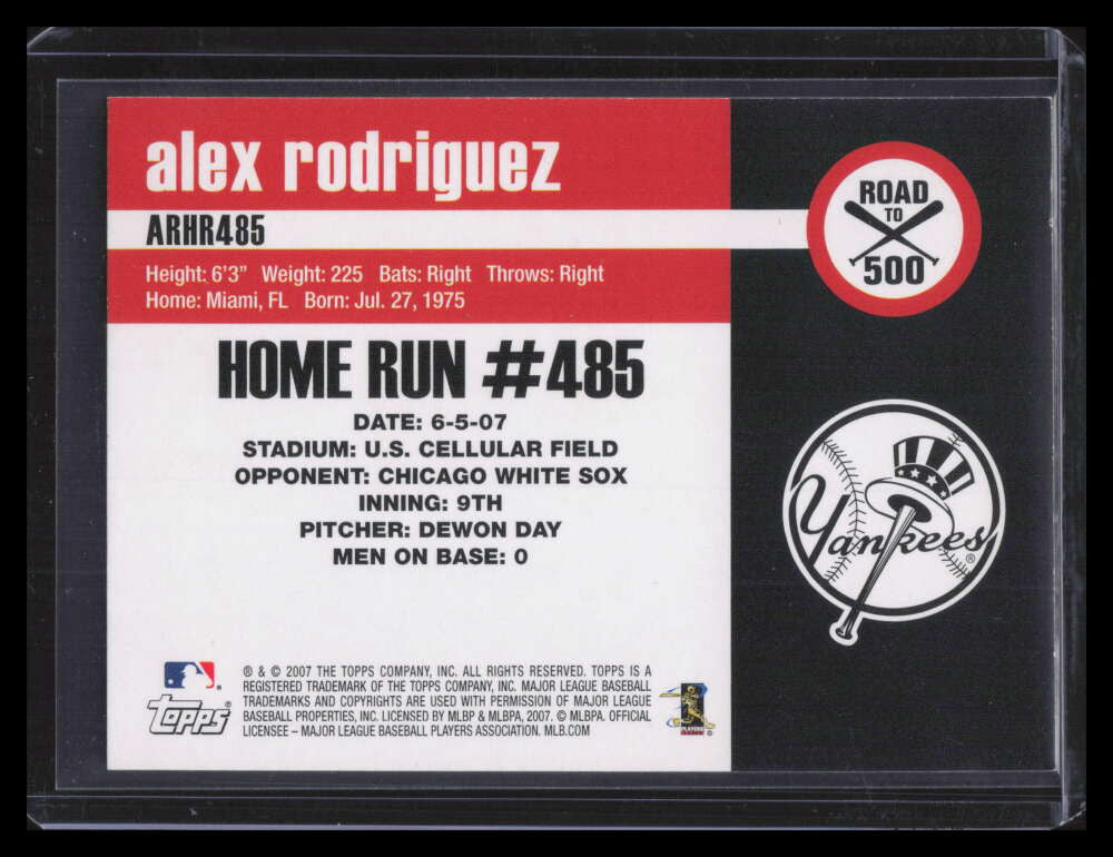 2007 Topps Alex Rodriguez Road to 500 arhr485 Alex Rodriguez Topps '52 153931