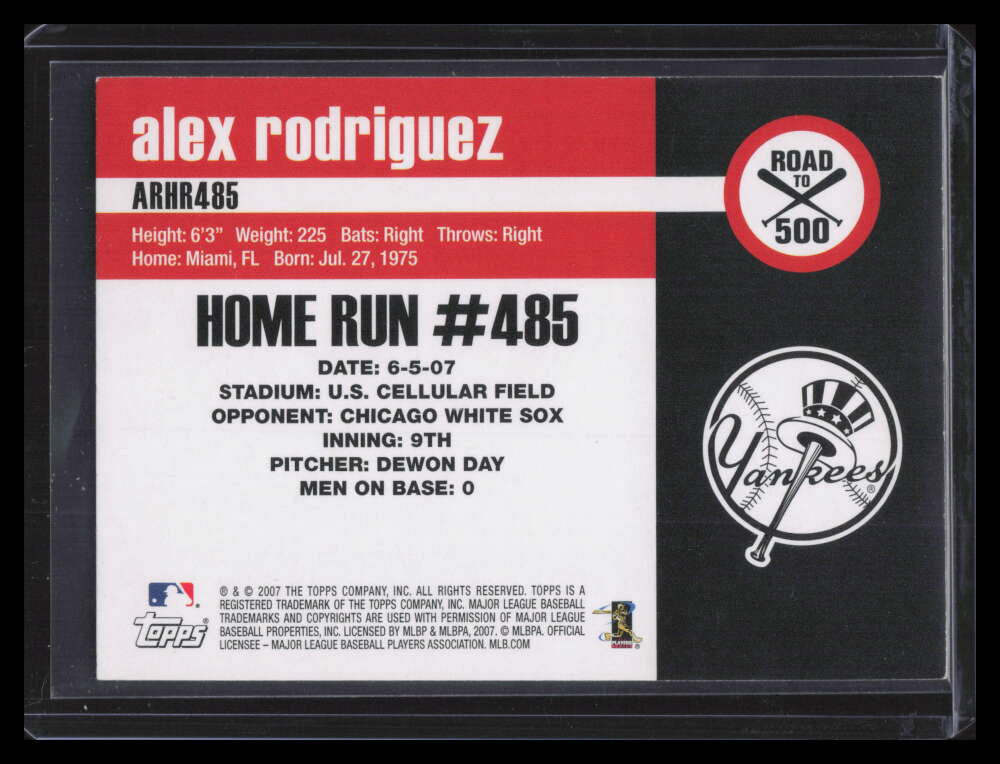 2007 Topps Alex Rodriguez Road to 500 arhr485 Alex Rodriguez Topps '52 153932