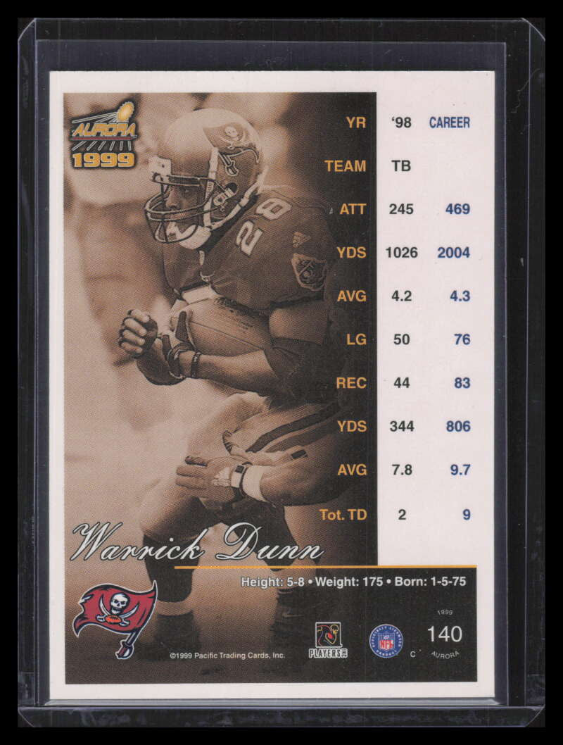 1999 Aurora Premire Date 140 Warrick Dunn 63/77