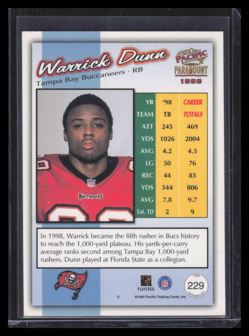1999 Paramount HoloSilver 229 Warrick Dunn 55/99