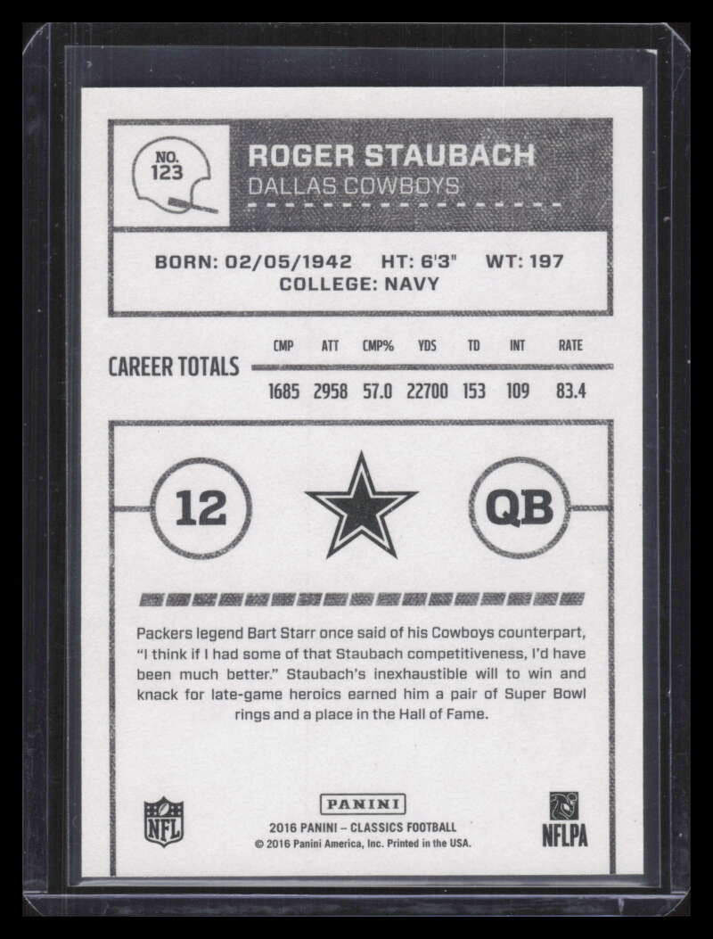 2016 Classics Timeless Tributes Bronze 123 Roger Staubach 5/99