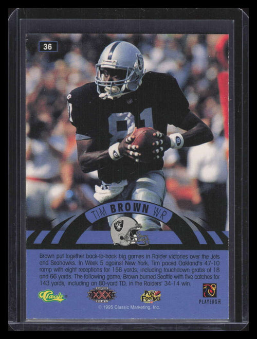 1996 Classic NFL Experience Super Bowl Red 36 Tim Brown /150
