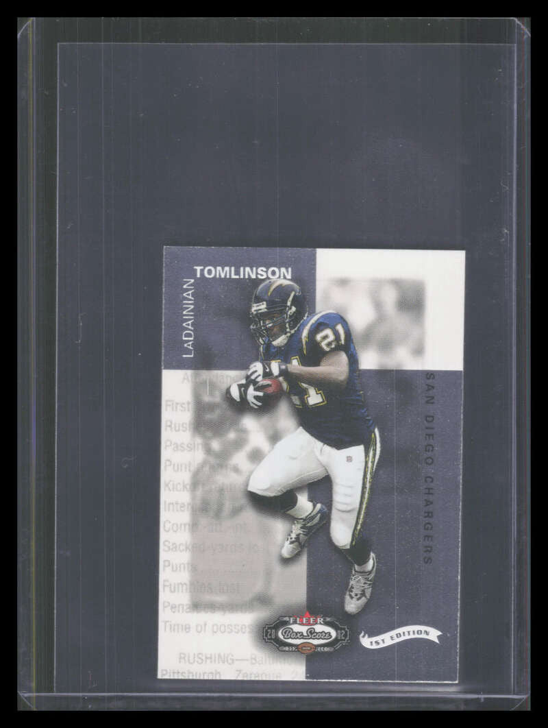 SOLD 178961 2002 Fleer Box Score Classic Miniature First Edition 23 LaDainian Tomlinson /100