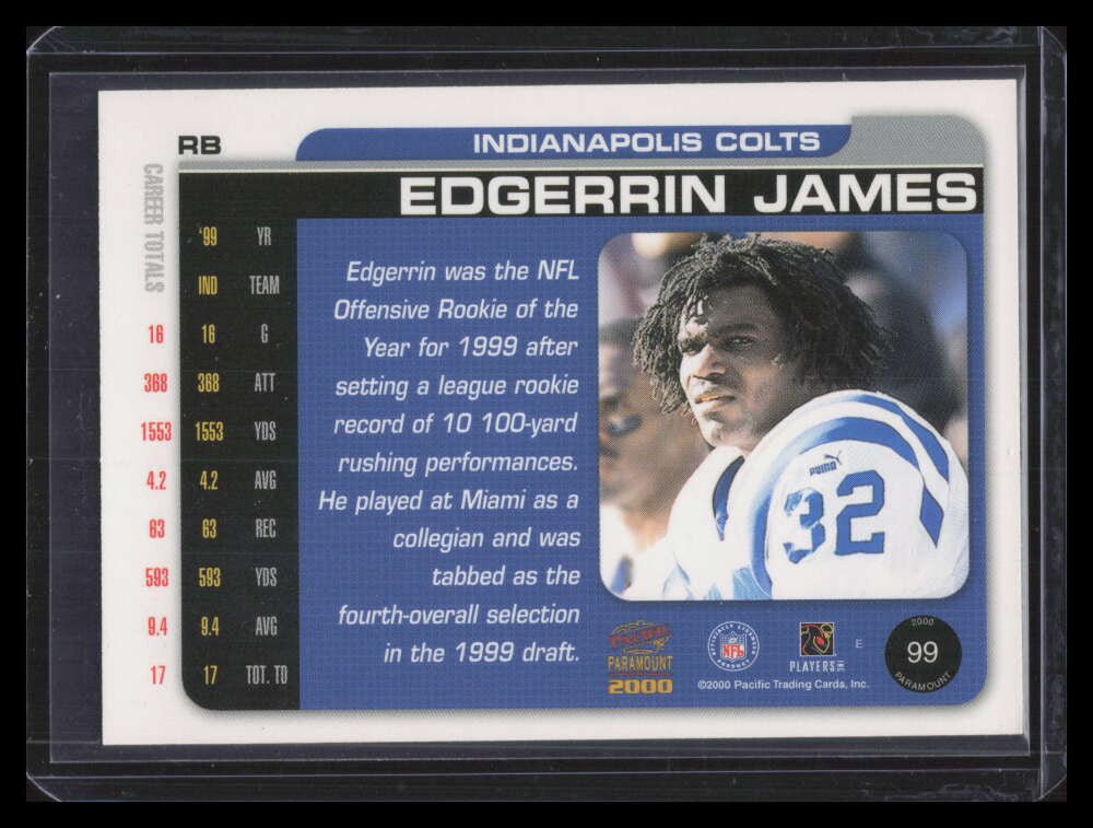 2000 Paramount HoloSilver 99 Edgerrin James 55/85