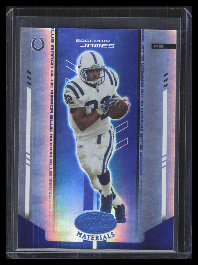 2004 Leaf Certified Materials Mirror Blue 48 Edgerrin James 35/50