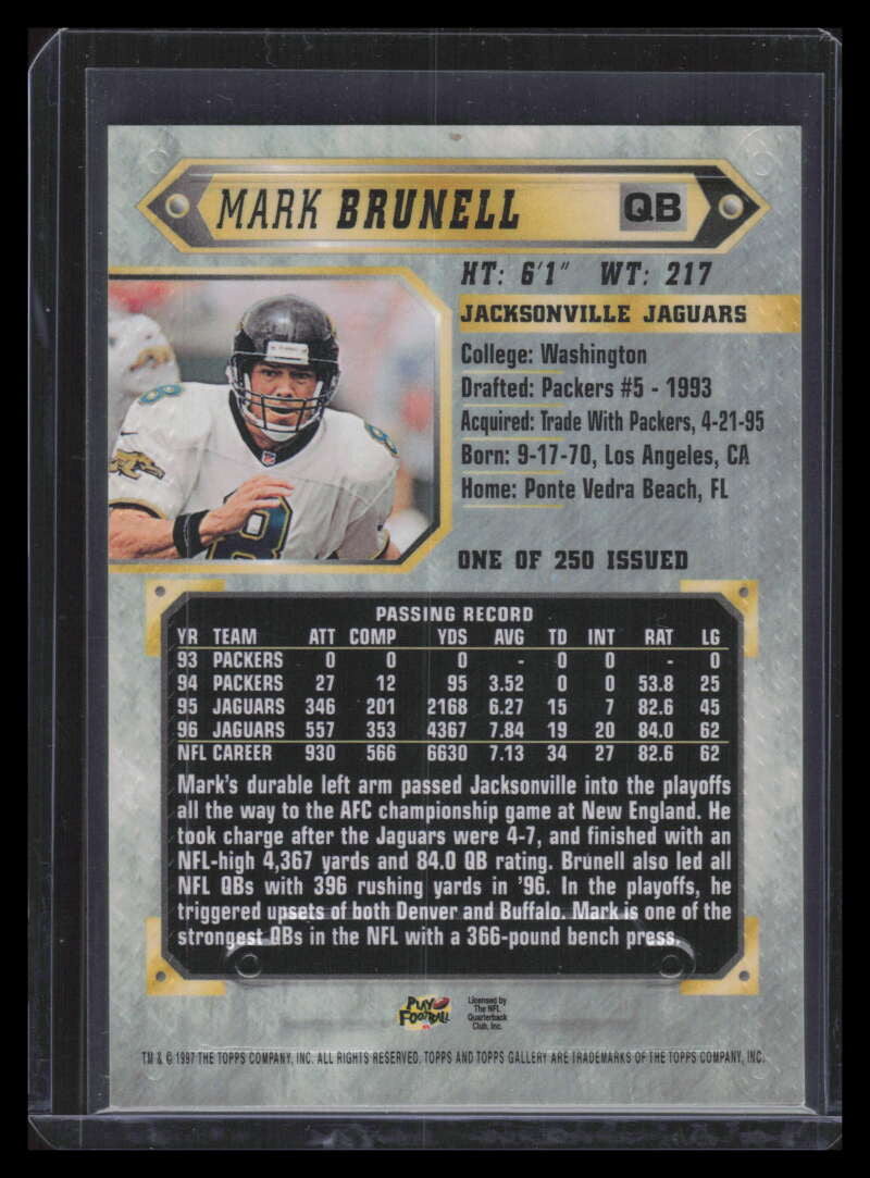 1997 Topps Gallery Player's Private Issue 50 Mark Brunell /250