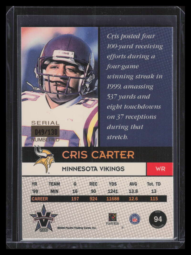 2000 Vanguard Purple 94 Cris Carter 49/138