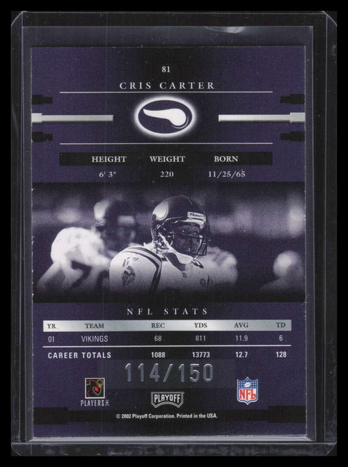 2002 Playoff Prestige Xtra Points Purple 81 Cris Carter 114/150