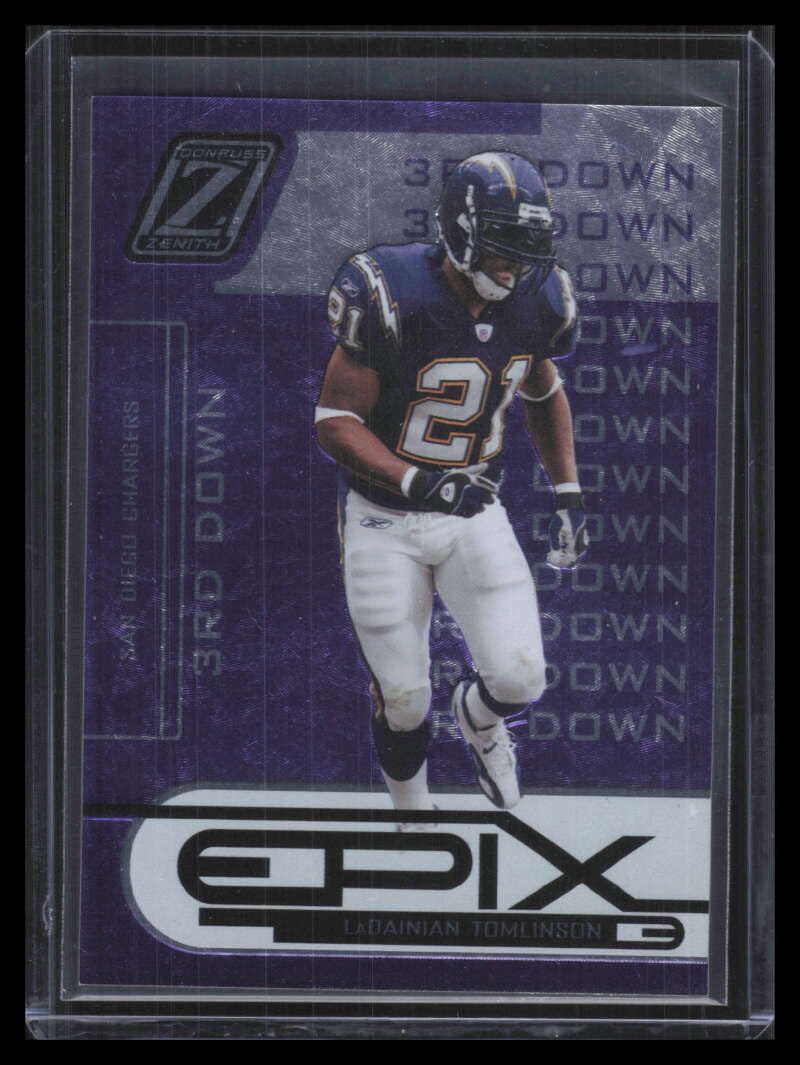 2005 Zenith Epix Purple 3rd Down 19 LaDainian Tomlinson 110/150
