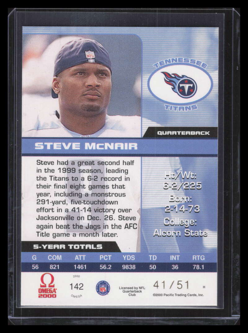 2000 Pacific Omega Copper 142 Steve McNair 41/51