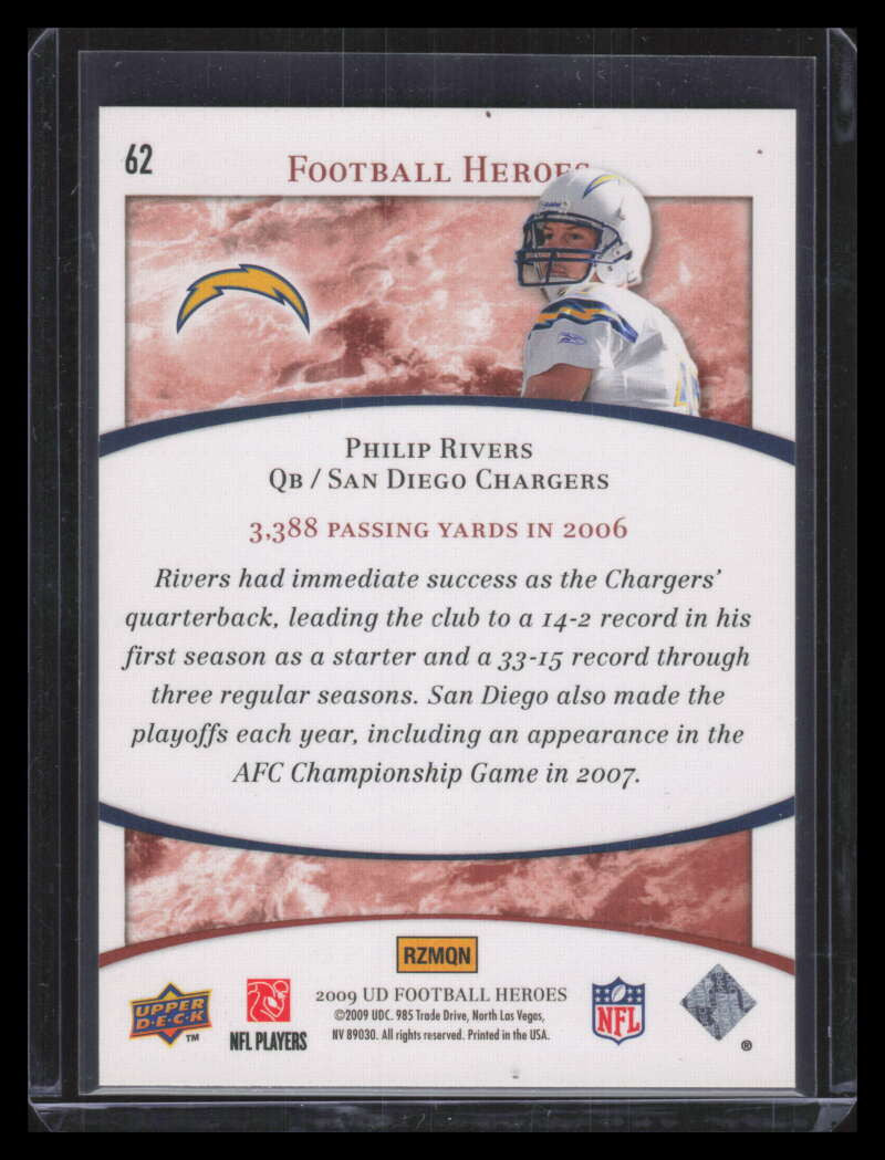 2009 Upper Deck Heroes Orange 62 Philip Rivers 30/35