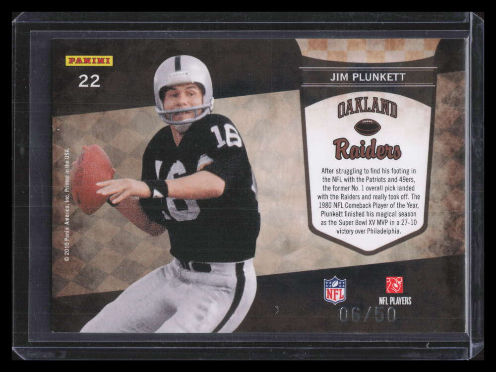 2010 Playoff Contenders Legendary Contenders Black 22 Jim Plunkett 6/50