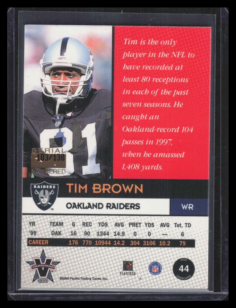 2000 Vanguard Purple 44 Tim Brown 103/138