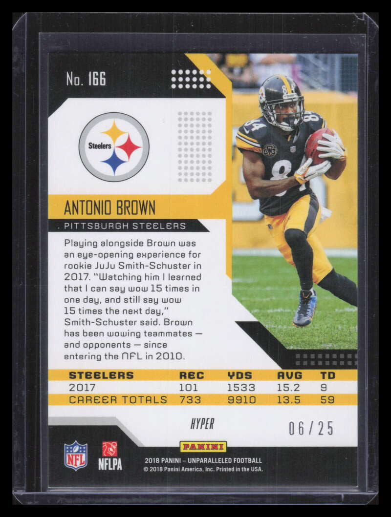 2018 Panini Unparalleled Hyper 166 Antonio Brown 6/25