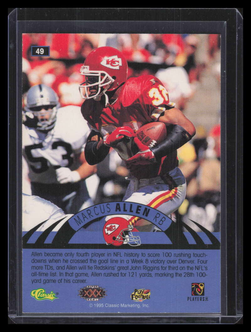 1996 Classic NFL Experience Super Bowl Red 49 Marcus Allen /150 154123
