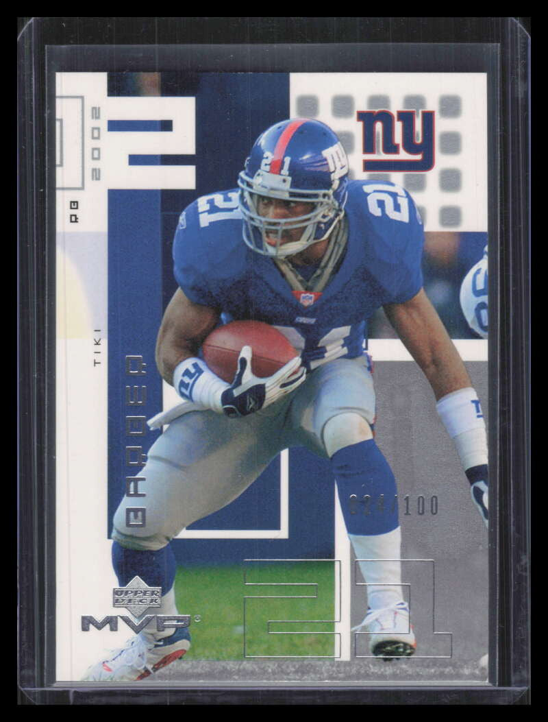 2002 Upper Deck MVP Silver 153 Tiki Barber 24/100