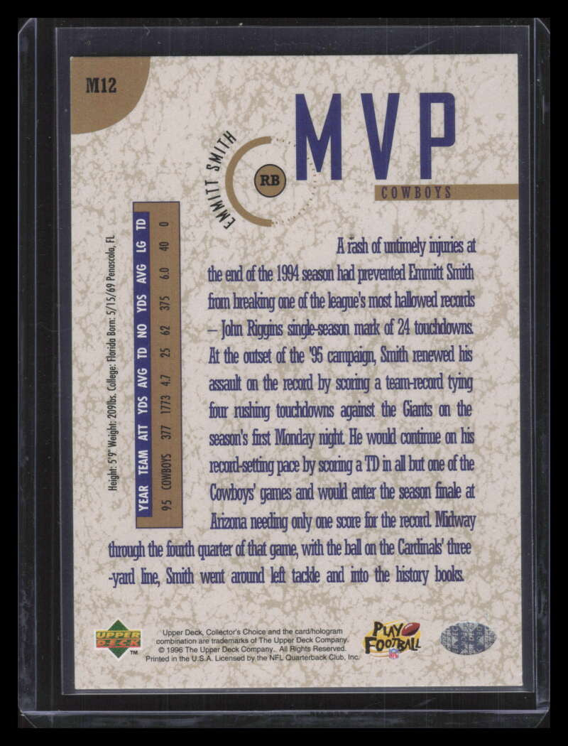 1996 Collector's Choice MVPs Gold m12 Emmitt Smith 154169