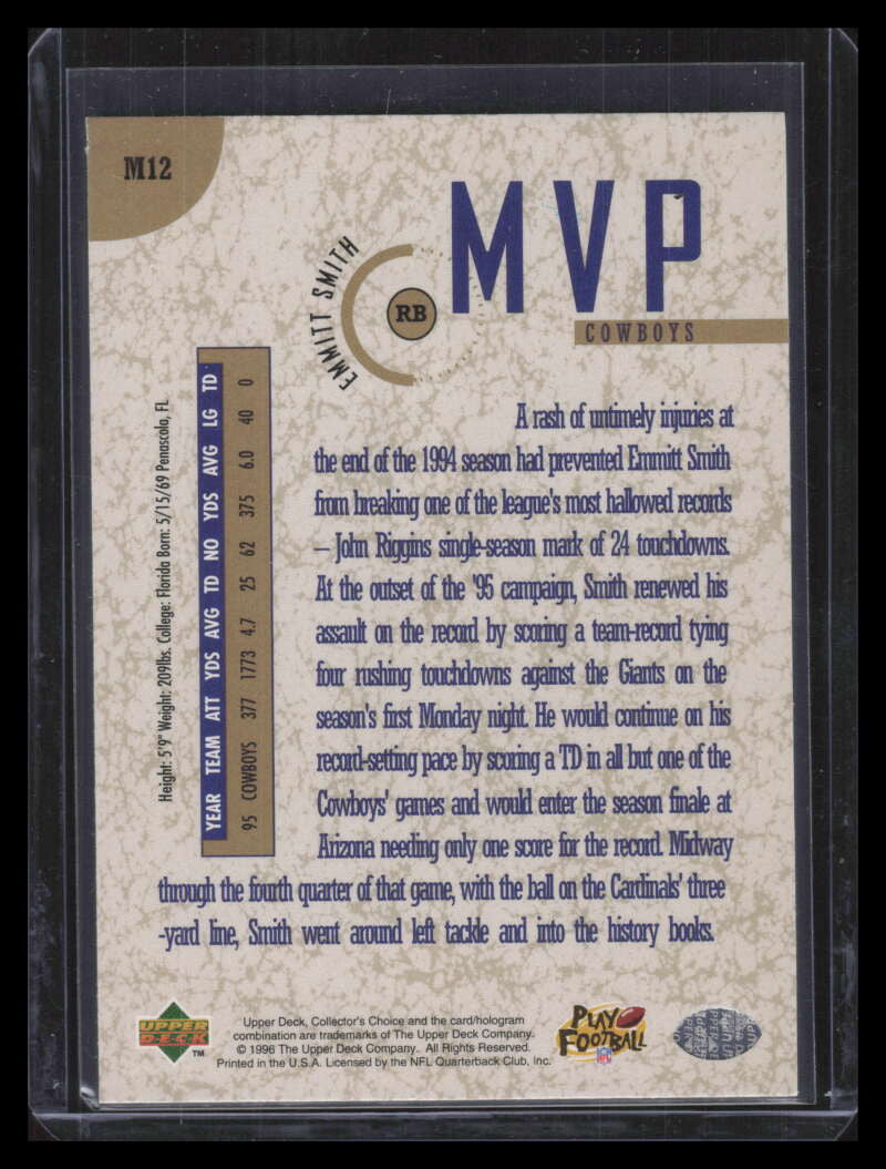 1996 Collector's Choice MVPs Gold m12 Emmitt Smith 154170