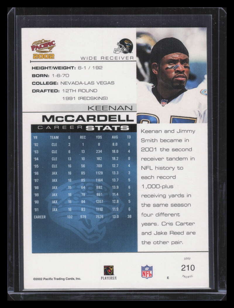 2002 Pacific Premiere Date 210 Keenan McCardell 14/36