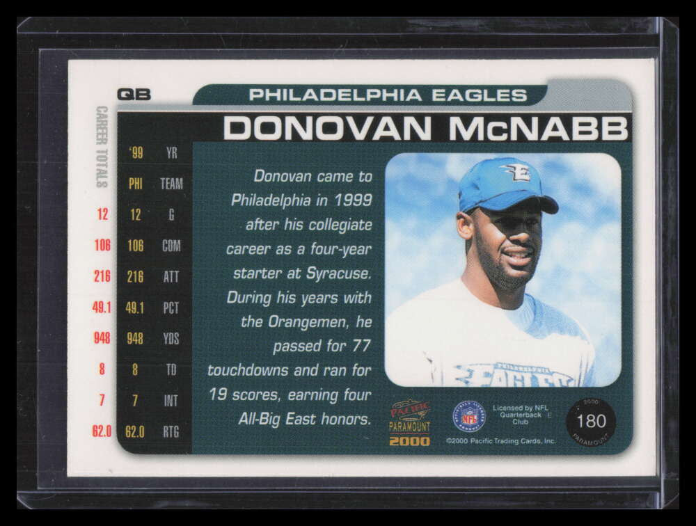 2000 Paramount Platinum Blue 180 Donovan McNabb 72/75