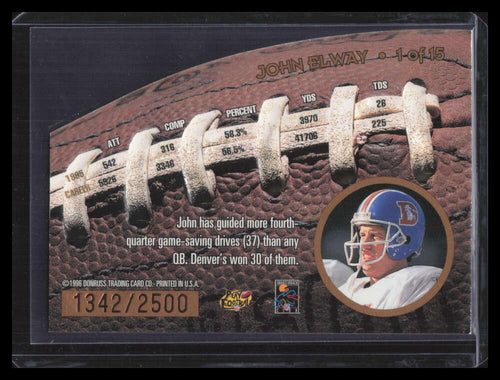 1996 Leaf Statistical Standouts 1 John Elway 1342/2500