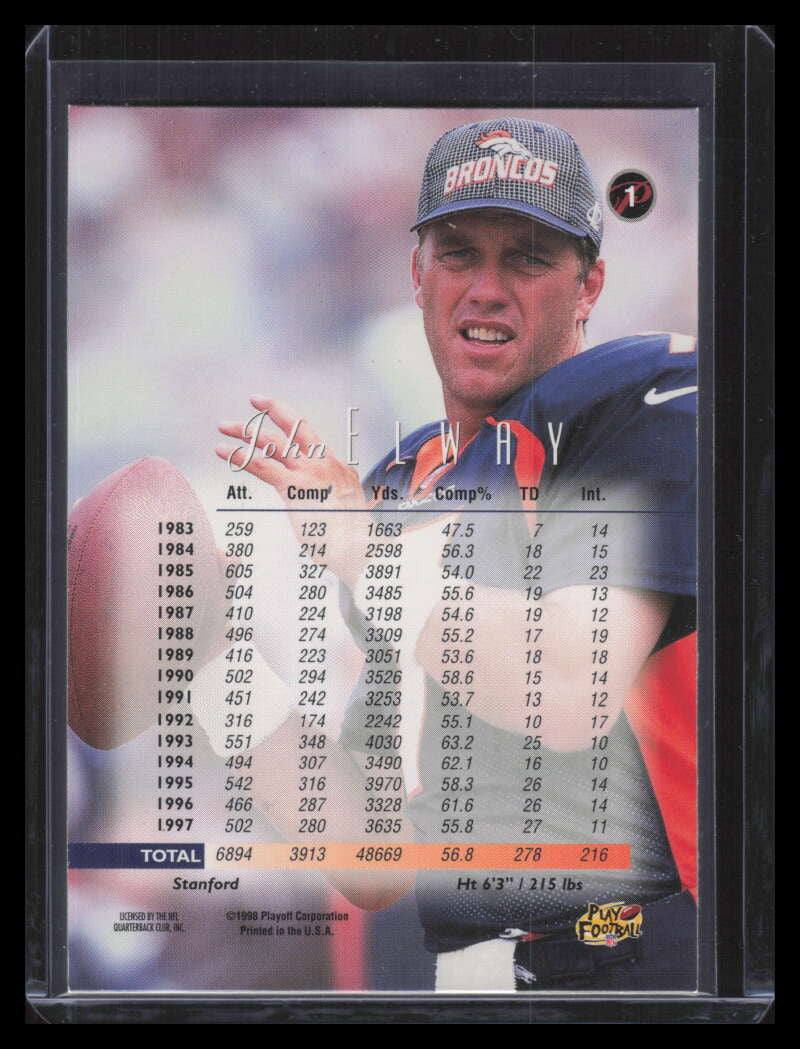 1998 Playoff Prestige Hobby Red 1 John Elway